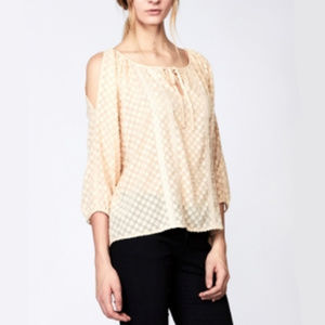 Eden Society | Cream Semi Sheer Tie-Neck Blouse